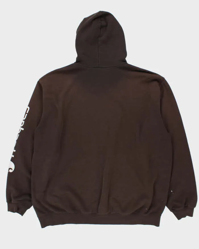 Vintage 2000's Carhartt Sleeve Print Oversized Heavyweight Hoodie - XXXL sold by Rokit product image thumbnail 2