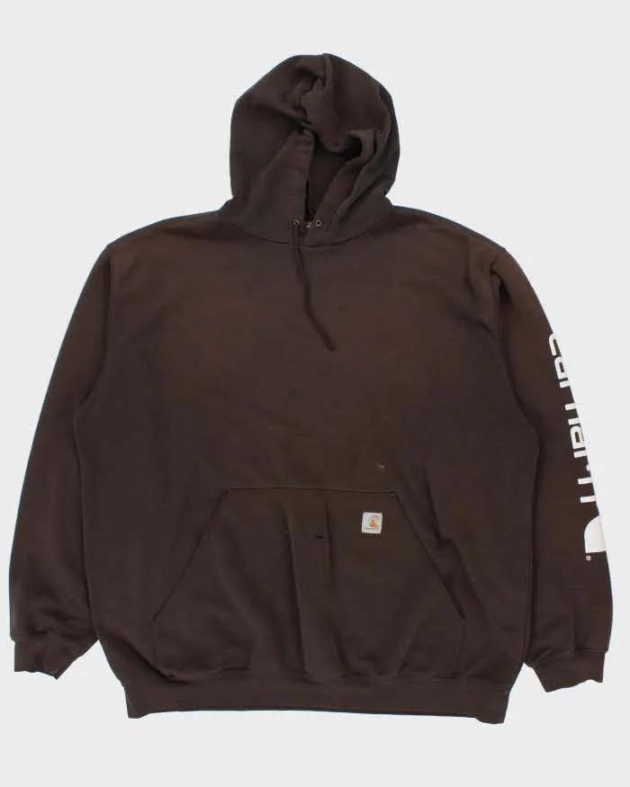 Vintage 2000's Carhartt Sleeve Print Oversized Heavyweight Hoodie - XXXL sold by Rokit