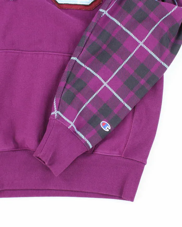 Vintage 2000's Champion Reverse Weave Tartan Sleeve Hoodie - L sold by Rokit product image thumbnail 4