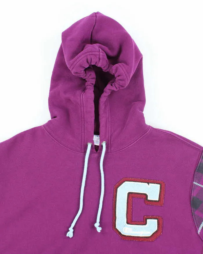 Vintage 2000's Champion Reverse Weave Tartan Sleeve Hoodie - L sold by Rokit product image thumbnail 3