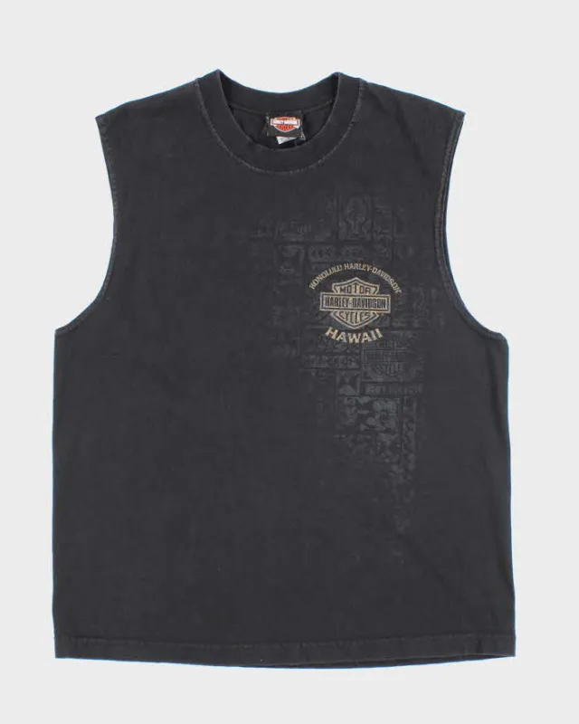 Vintage Y2K Harley Davidson Biker Sleeveless T-Shirt - L sold by Rokit
