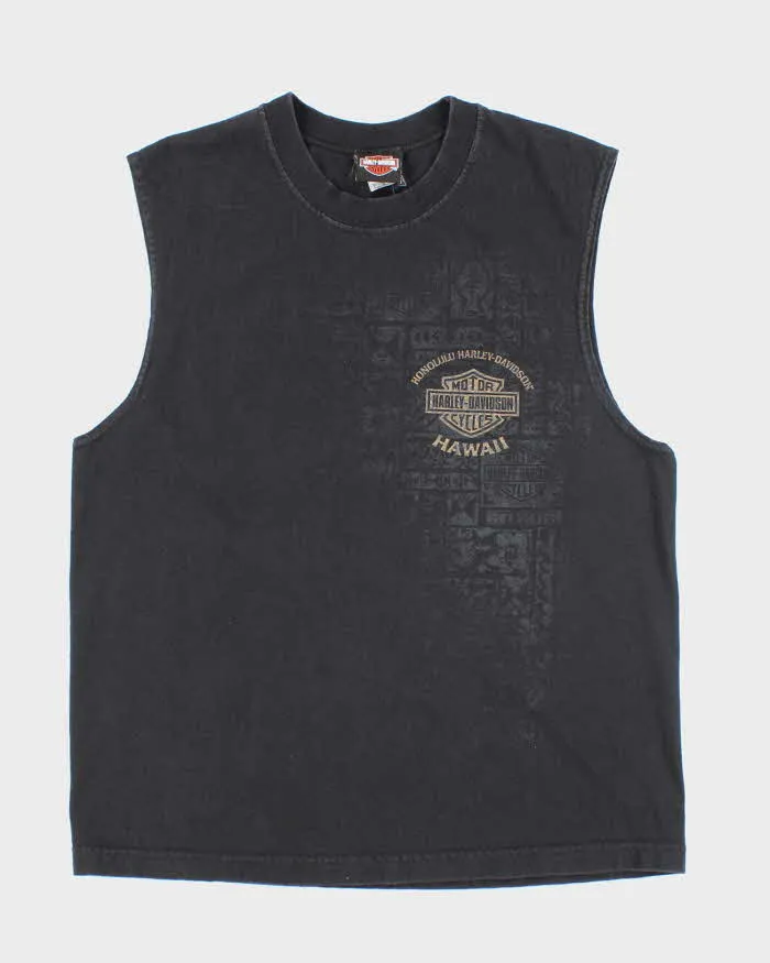 Vintage Y2K Harley Davidson Biker Sleeveless T-Shirt - L sold by Rokit