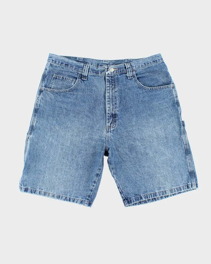 Vintage Wrangler Wide Leg Medium Wash Carpenter Shorts - W34 L9 sold by Rokit