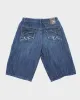 Vintage 2000's Marc Ecko Wide Leg Dark Wash Denim Shorts - W30 L12 sold by Rokit