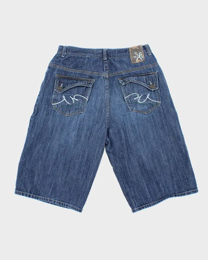 Vintage 2000's Marc Ecko Wide Leg Dark Wash Denim Shorts - W30 L12 sold by Rokit product image thumbnail 2