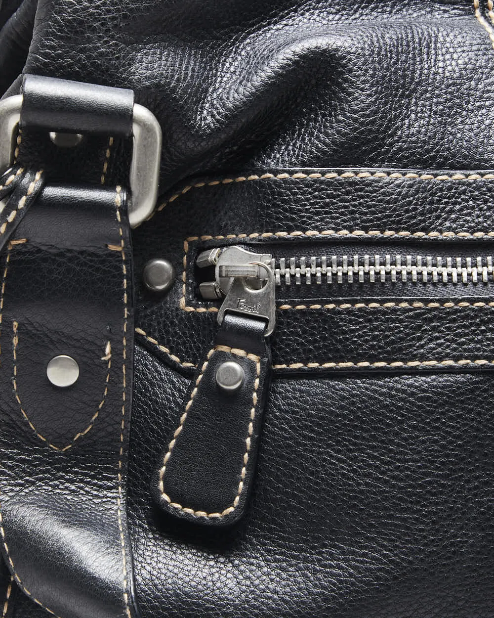 Vintage Fossil Black Leather Handbag sold by Rokit product image thumbnail 3