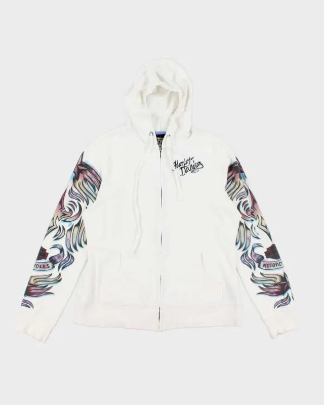 Vintage 2000's Women's Harley Davidson Graphic Print Zip Up Hoodie - L sold by Rokit
