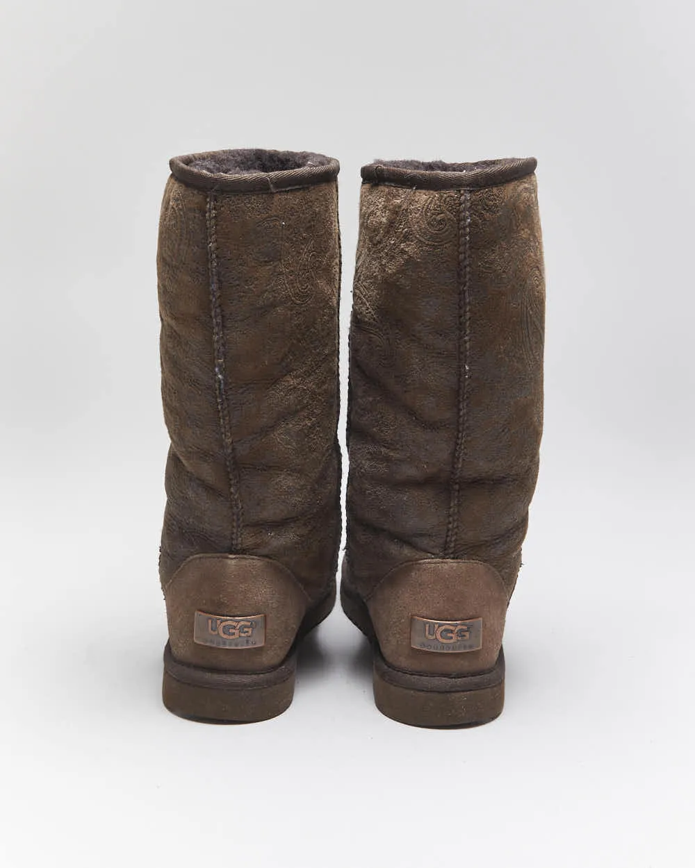 Vintage Y2k 00s UGG Australia Sheepskin Lined Paisley Pattern Boots - UK6 sold by Rokit product image thumbnail 4