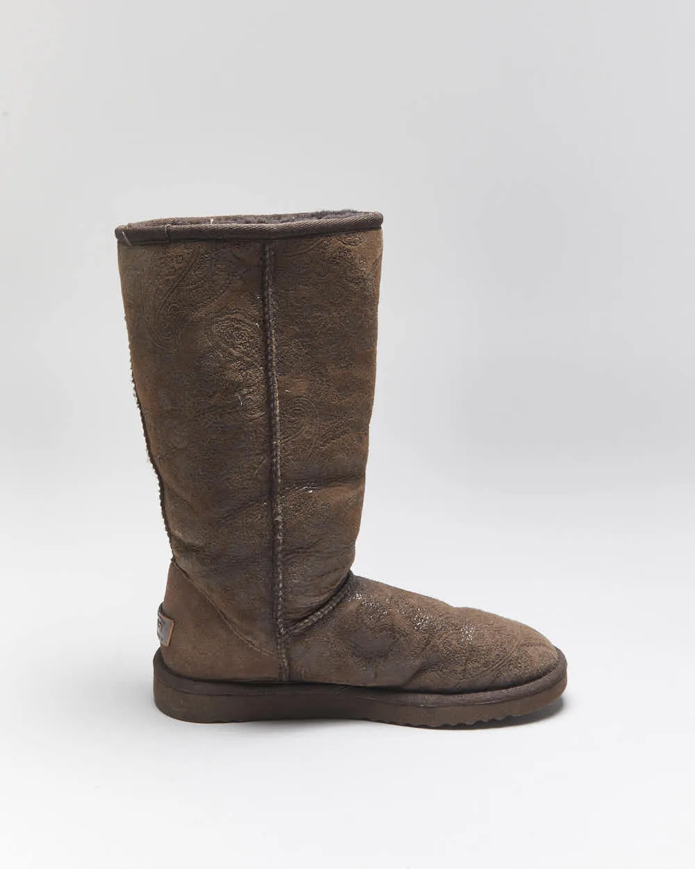 Vintage Y2k 00s UGG Australia Sheepskin Lined Paisley Pattern Boots - UK6 sold by Rokit product image thumbnail 2