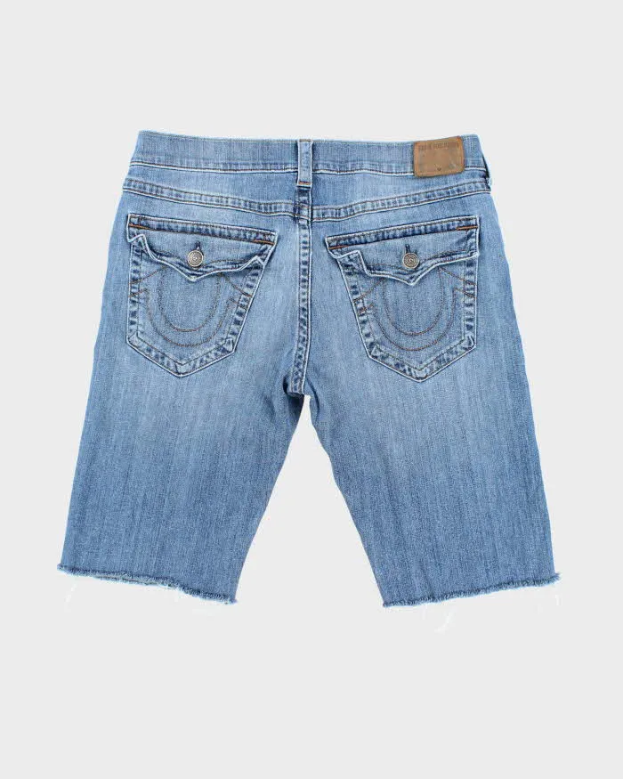 Vintage 2000's True Religion Medium Wash Cut Off Denim Shorts - W36 L12 sold by Rokit product image thumbnail 2