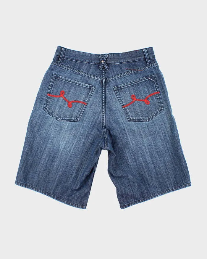 Vintage Y2K LRG Wide Leg Dark Wash Denim Shorts - W30 L11 sold by Rokit product image thumbnail 2