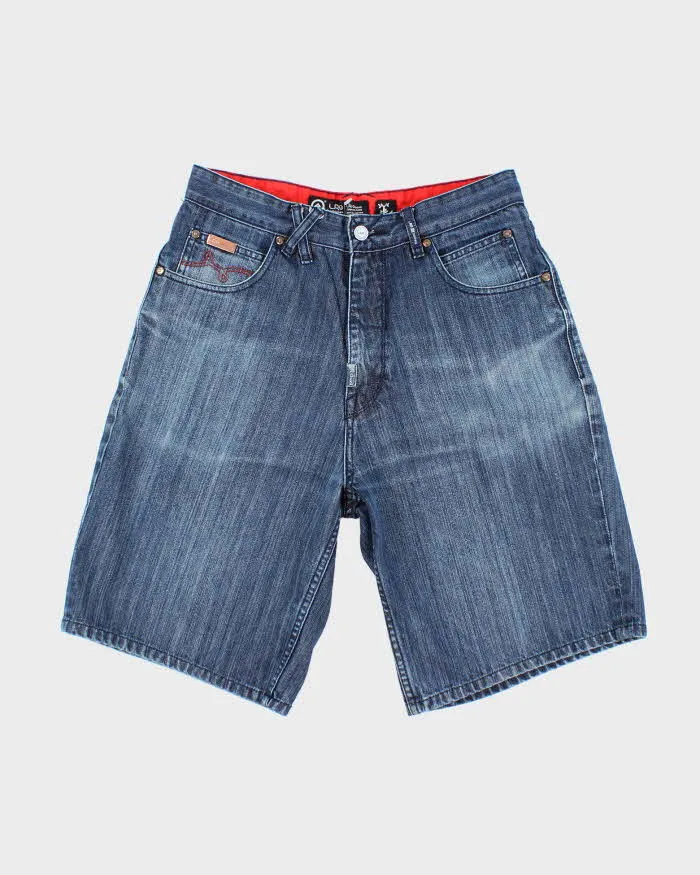 Vintage Y2K LRG Wide Leg Dark Wash Denim Shorts - W30 L11 sold by Rokit