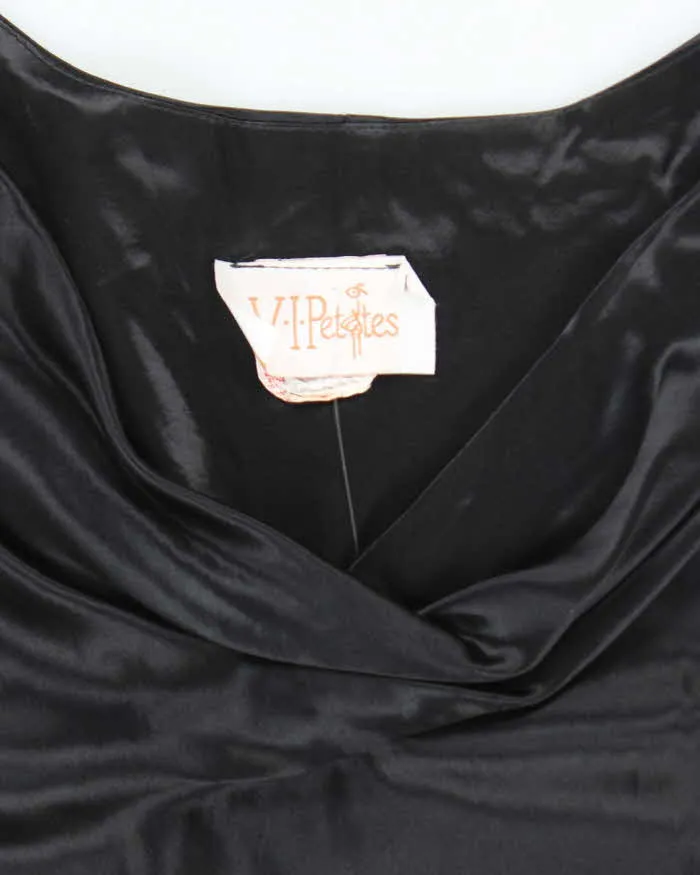Vintage 90s V.I.Petites Black Satin Cowl Neck Dress - S sold by Rokit product image thumbnail 5
