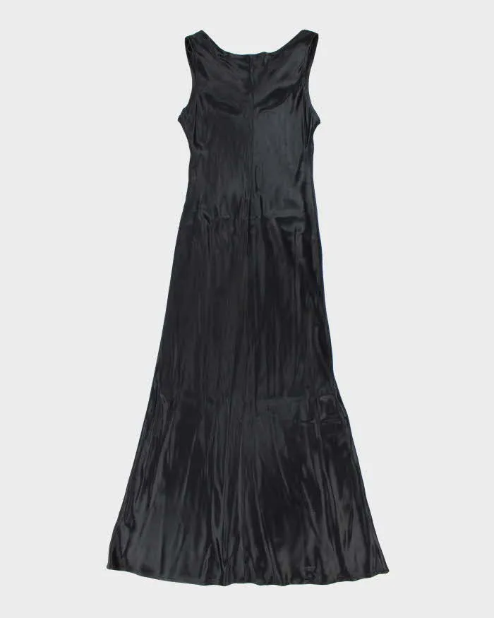 Vintage 90s V.I.Petites Black Satin Cowl Neck Dress - S sold by Rokit product image thumbnail 2