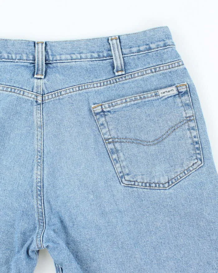 Vintage 2000's Carhartt Light Wash Wide Leg Shorts - W36 L10 sold by Rokit product image thumbnail 4