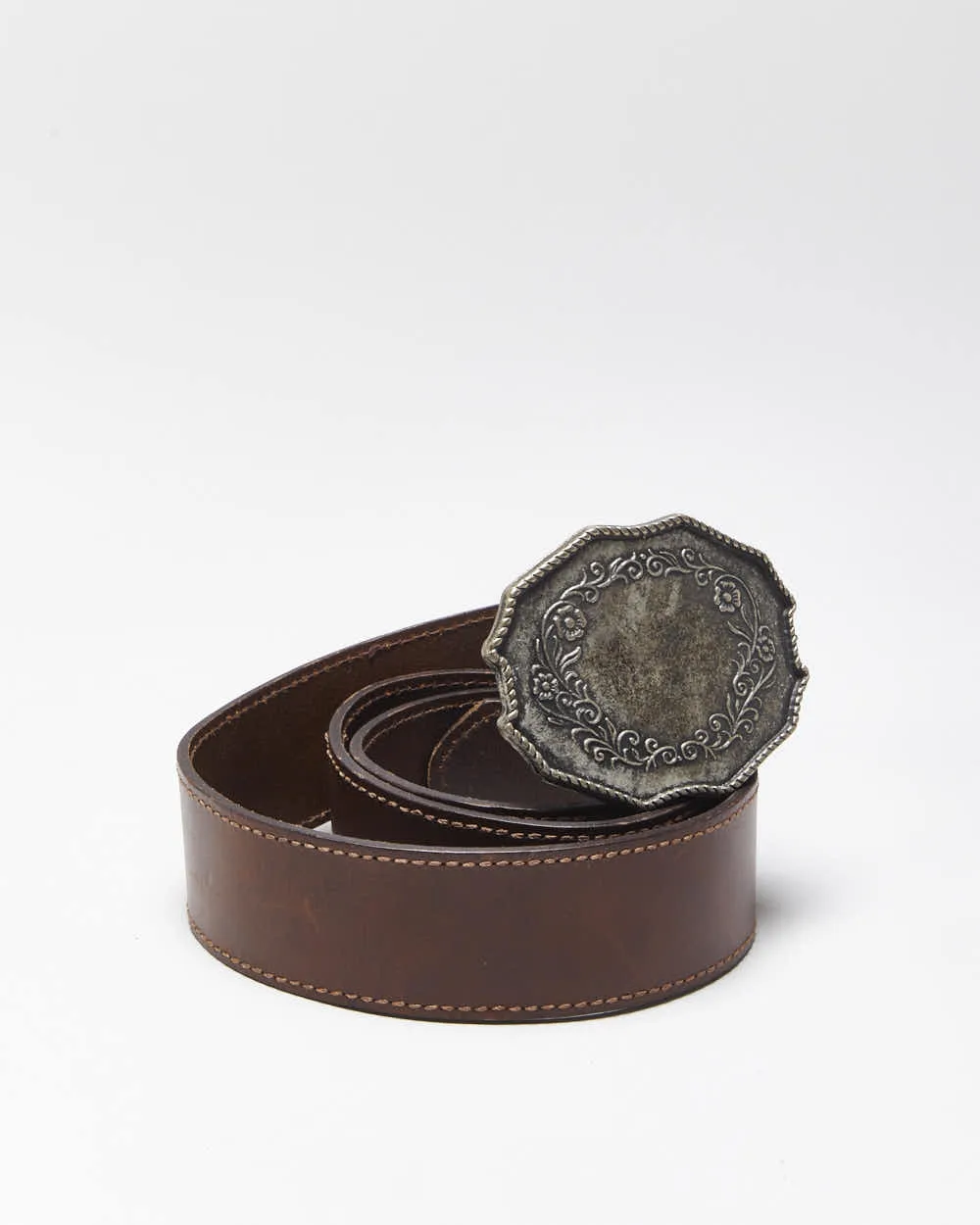 Vintage Rosetti Brown Leather Belt - W31-W35 sold by Rokit