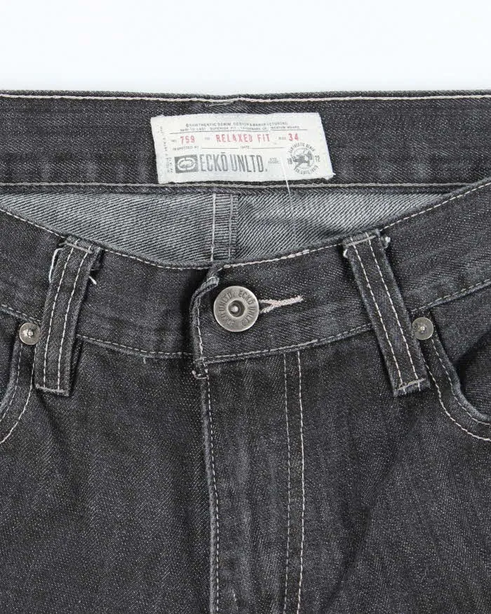 Vintage Y2K Ecko Untld Grey Wash Wide Leg Denim Shorts - W34 L13 sold by Rokit product image thumbnail 5