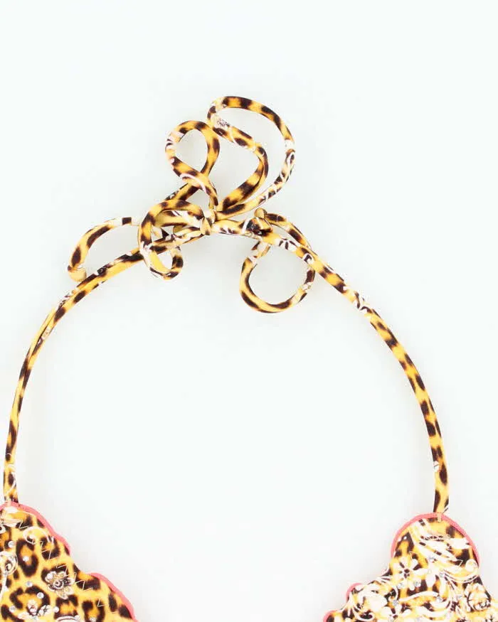 Vintage Y2k 00s Lula Fama Leopard print Rhinestone Bikini Top - S sold by Rokit product image thumbnail 5