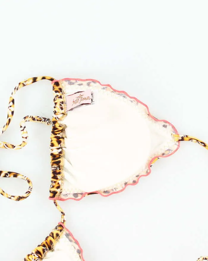 Vintage Y2k 00s Lula Fama Leopard print Rhinestone Bikini Top - S sold by Rokit product image thumbnail 4