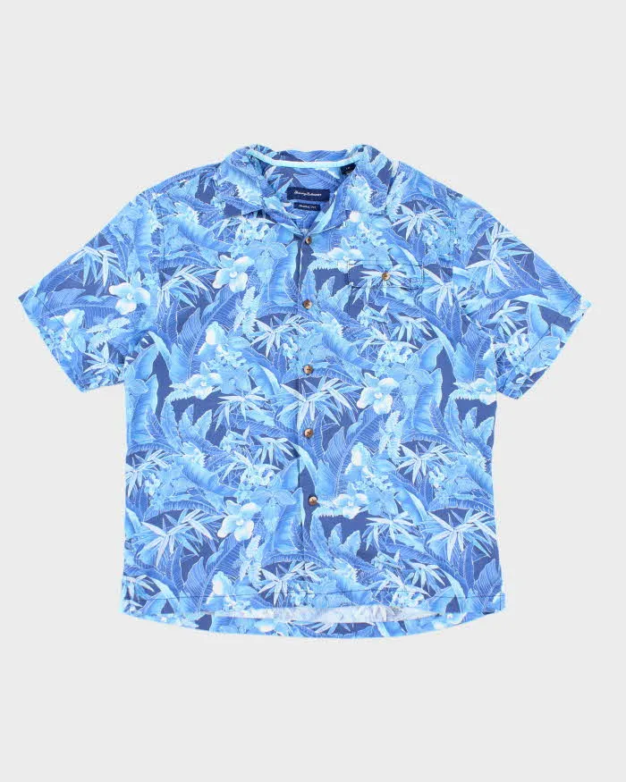 Vintage Tommy Bahama Blue Floral Print Hawaiian Shirt - L sold by Rokit