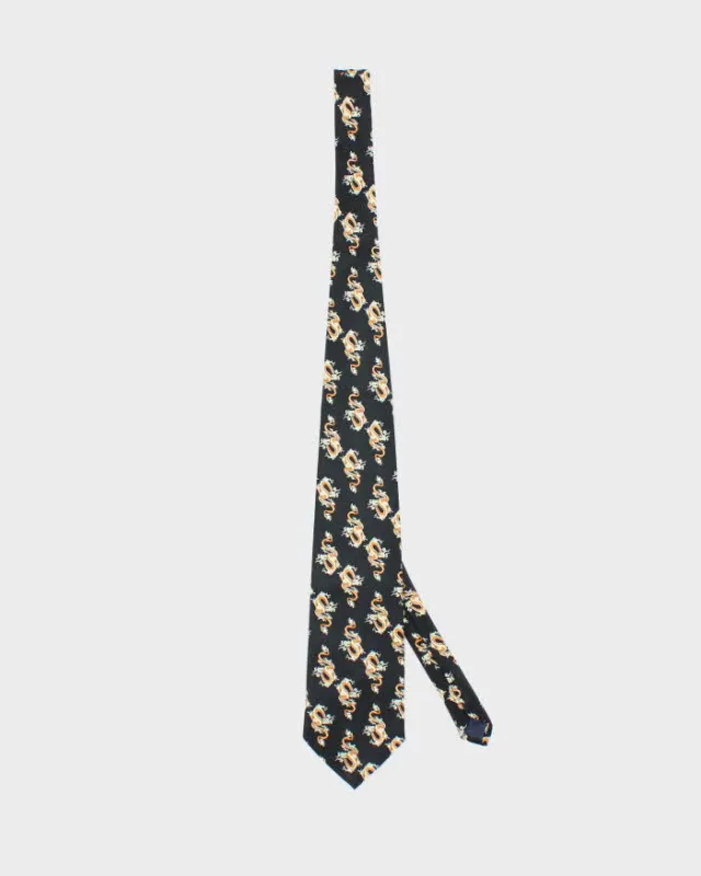 Vintage 90's Giorgio Armani Dragon All Over Print Silk Tie sold by Rokit