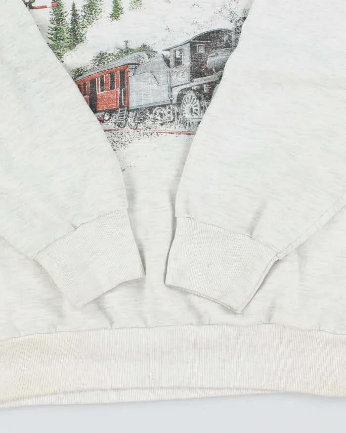 Vintage 90's Steam Train Graphic Print Sweatshirt - L sold by Rokit product image thumbnail 4