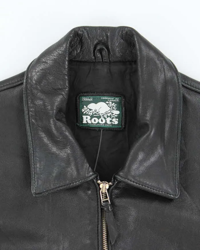 Vintage Roots Boxy Black Leather Jacket - L sold by Rokit product image thumbnail 5