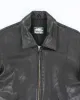 Vintage Roots Boxy Black Leather Jacket - L sold by Rokit