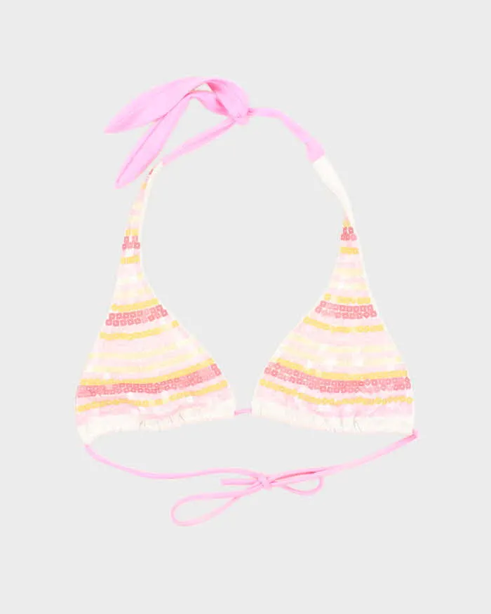 Vintage Y2k 00s Victoria's Secret Sequin Bikini Top - M sold by Rokit