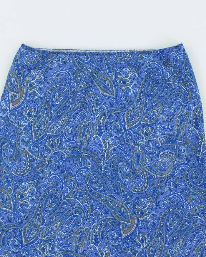 Vintage 90s Blue Paisley Pattern Print Skirt - S sold by Rokit product image thumbnail 3