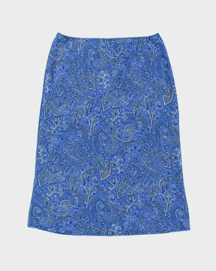 Vintage 90s Blue Paisley Pattern Print Skirt - S sold by Rokit product image thumbnail 2