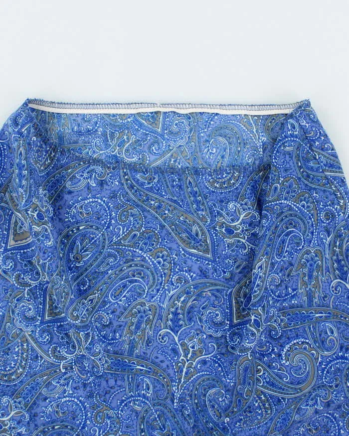 Vintage 90s Blue Paisley Pattern Print Skirt - S sold by Rokit product image thumbnail 5