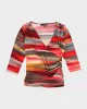 Vintage Y2k 00s Laura Striped Wrap Style Top - M sold by Rokit