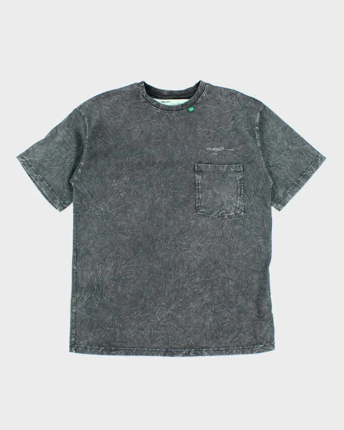 Off White Main Label Marble Overdyed Wash Graphic T-Shirt - XL sold by Rokit