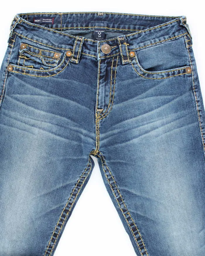 Vintage Y2K True Religion Dark Wash Relaxed Straight Fit Jeans - W32 L30 sold by Rokit product image thumbnail 3