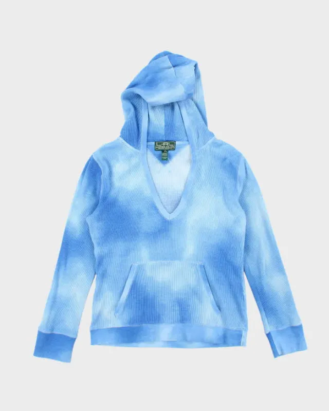 Vintage Y2K Women's Ralph Lauren Faded V-Neck Hoodie - M sold by Rokit