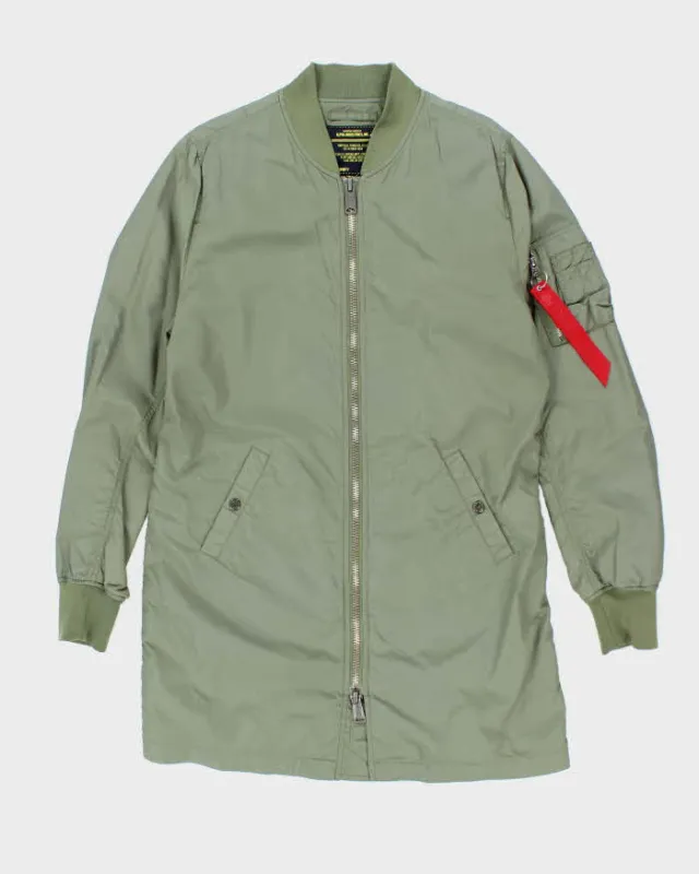 Vintage Women's Alpha Industries Long Lightweight Flight Jacket - M sold by Rokit
