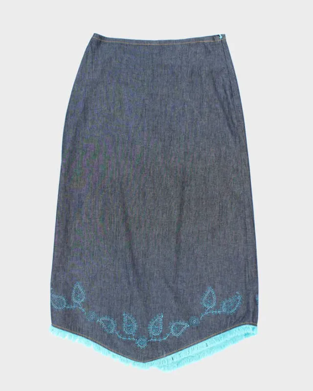 Vintage Y2k 00s Dex Lightweight Denim Maxi Skirt - S sold by Rokit