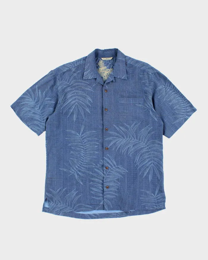 Vintage Tommy Bahama Embossed All Over Print Palm Tree Hawaiian Shirt - M sold by Rokit