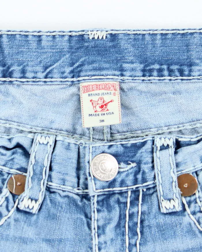 Vintage Y2K True Religion Light Wash Cut Off Denim Shorts - W36 L9 sold by Rokit product image thumbnail 5
