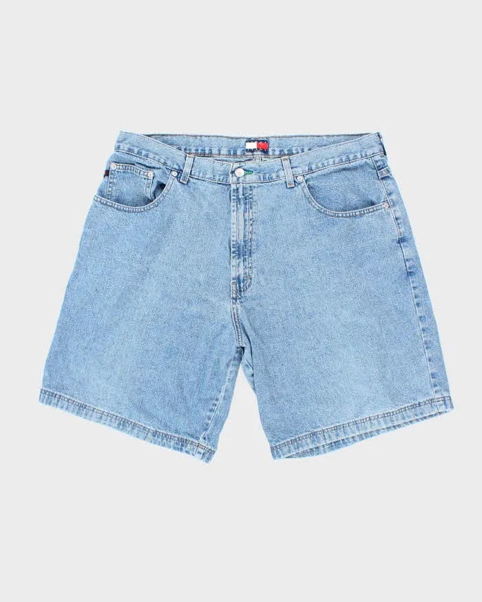 Vintage 2000's Tommy Hilfiger Medium Wash Wide Leg Denim Shorts - W38 L9 sold by Rokit