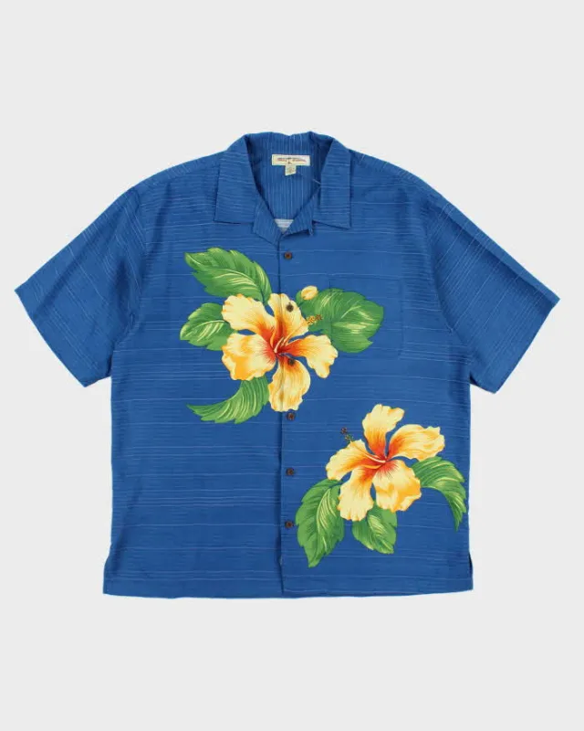 Vintage Tommy Bahama Striped Floral Print Hawaiian Shirt - XL sold by Rokit