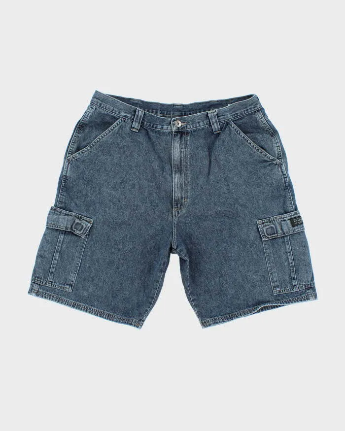 Vintage Y2K Wrangler Dark Wash Cargo Denim Shorts - W32 L9 sold by Rokit