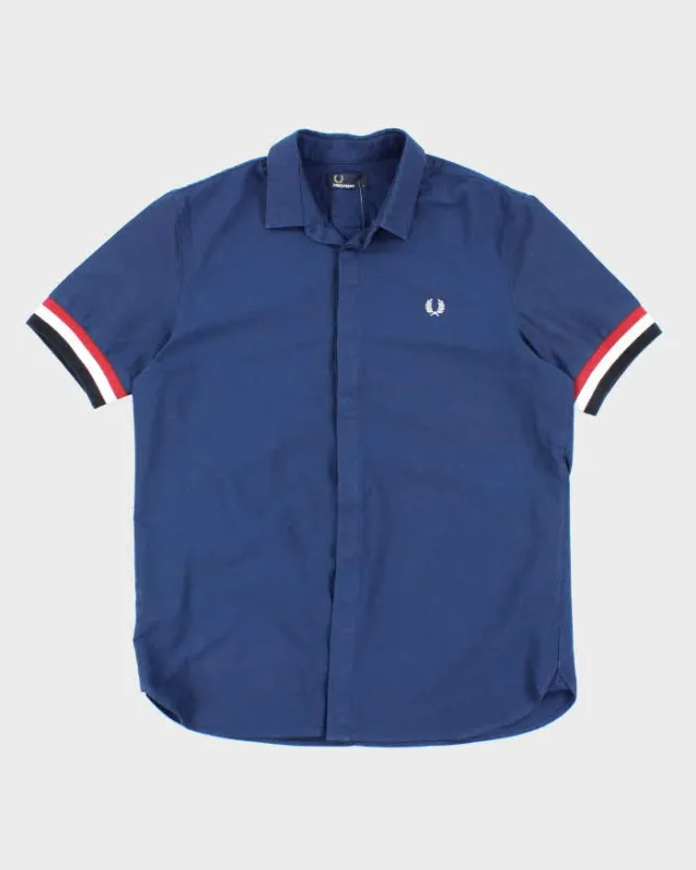 Vintage Fred Perry Small Crest Striped Short-Sleeved Shirt - L sold by Rokit