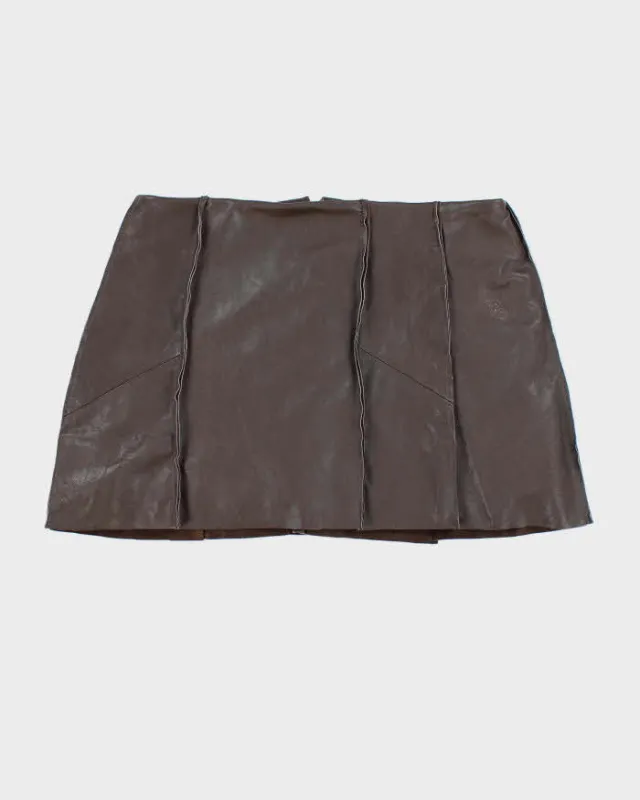 Rokit Originals Lindsay Leather Rework Mini Skirt - L sold by Rokit