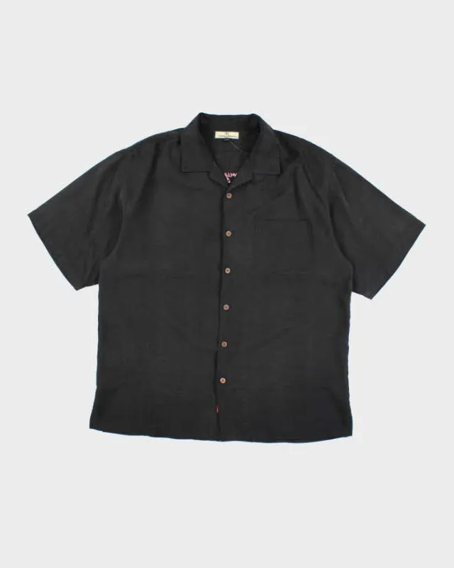 Vintage Tommy Bahama Embroidered Pin Up Girl Hawaiian Shirt - XL sold by Rokit