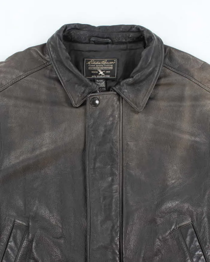Vintage 90's Eddie Bauer Heavyweight Zip Up Leather Jacket - XXL sold by Rokit product image thumbnail 3