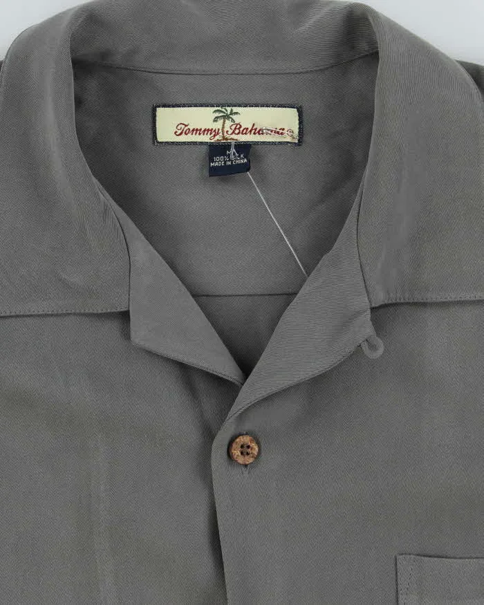Vintage Tommy Bahama Oversized Grey Silk Hawaiian Shirt - M sold by Rokit product image thumbnail 5