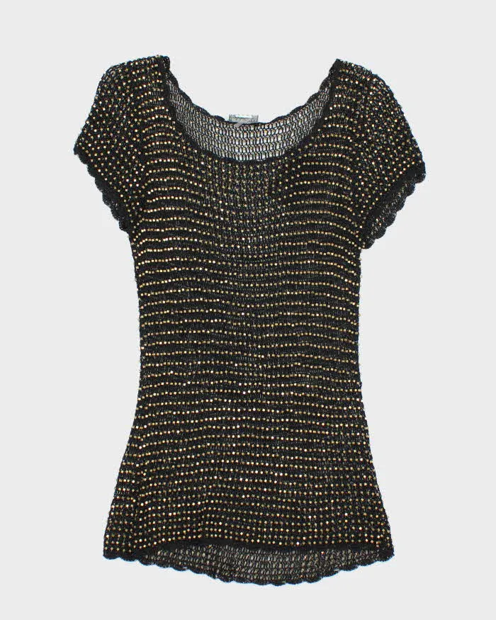 Vintage Y2k 00s Alberto Makali Crochet Beaded Top - M sold by Rokit
