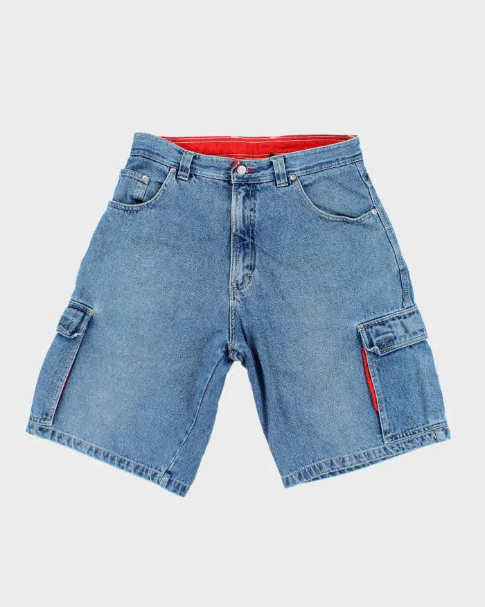 Vintage 2000's Burnside Medium Wash Denim Cargo Shorts - W34 L11 sold by Rokit